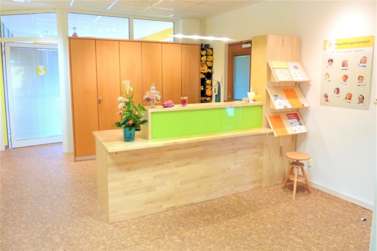 Empfangsbereich der Physiotherapie-Praxis Karlshof